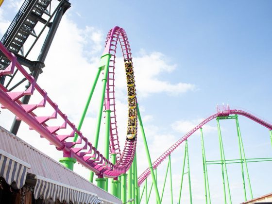 The The Millennium rollercoaster ride at Fantasy Island theme park, Skegness