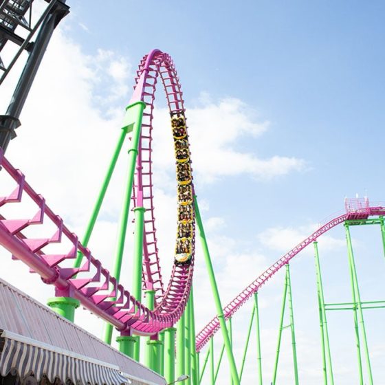 The The Millennium rollercoaster ride at Fantasy Island theme park, Skegness