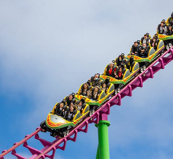 The The Millennium rollercoaster ride at Fantasy Island theme park, Skegness